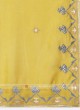 Crepe Silk Sharara Suit In Mustard Yellow